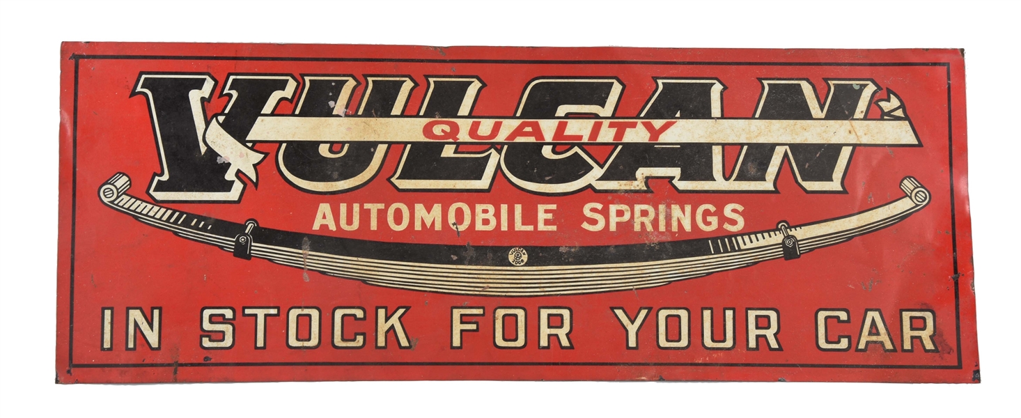 VULCAN AUTOMOBILE SPRINGS "IN STOCK FOR YOUR CAR" SIGN