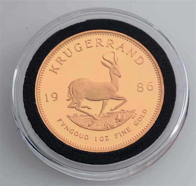 1986 SOUTH AFRICAN KRUGERRAND GOLD PROOF.