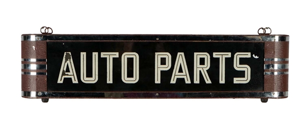 HANGING LIGHTED AUTO PARTS SIGN.
