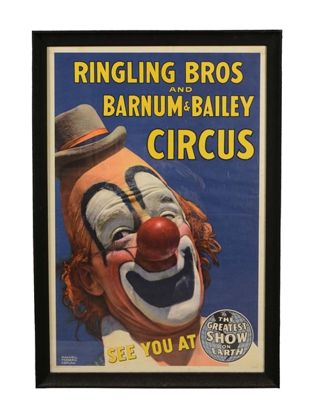 RINGLING BROS. AND BARNUM & BAILEY CIRCUS LITHOGRAPHIC ADVERTISEMENT POSTER. 