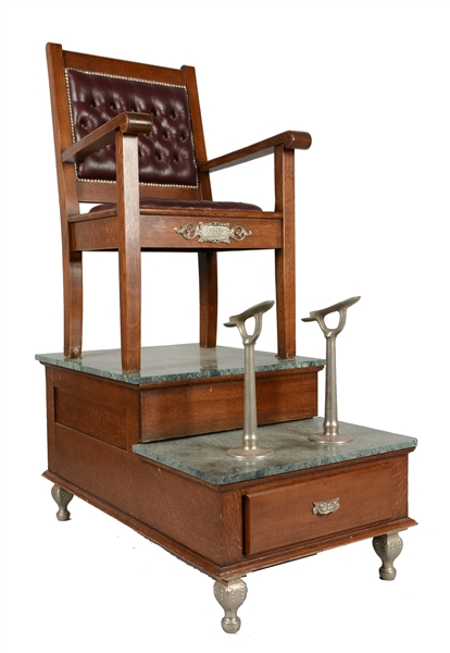 KOKEN CRESCENT SHOE SHINE CHAIR. 