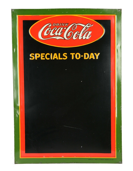 COCA-COLA TIN MENU BOARD.