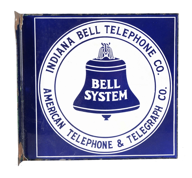 BELL SYSTEM PORCELAIN FLANGE SIGN. 