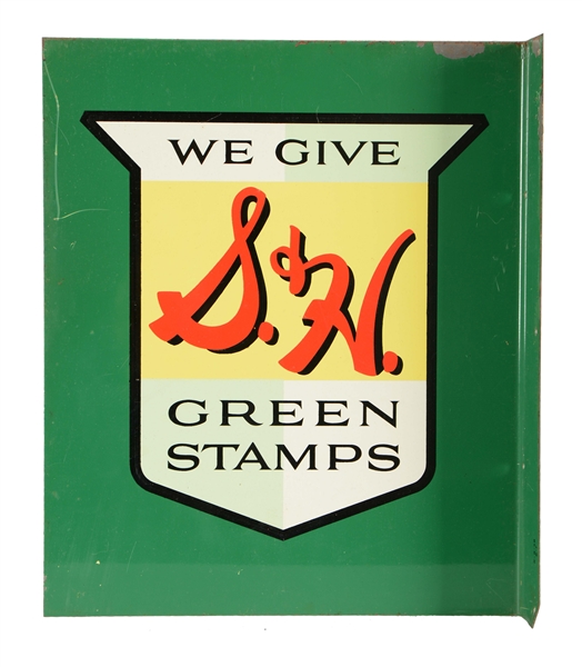 S&H "WE GIVE GREEN STAMPS" FLANGE SIGN. 