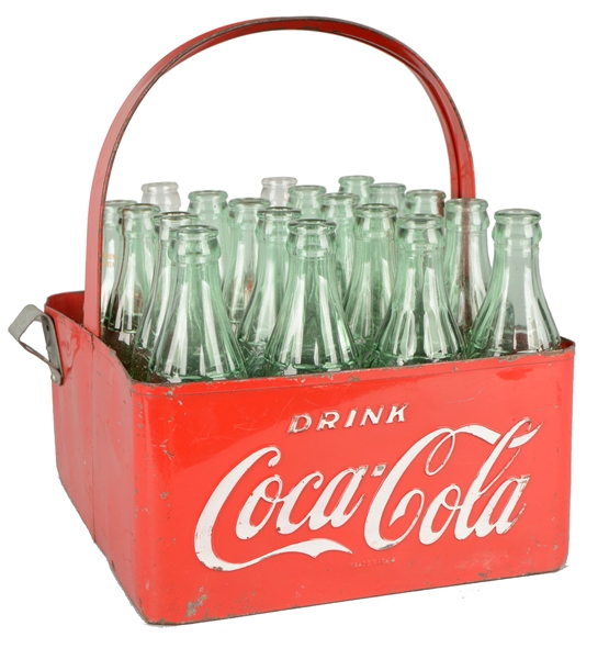 VINTAGE METAL COCA-COLA BOTTLE CARRIER. 