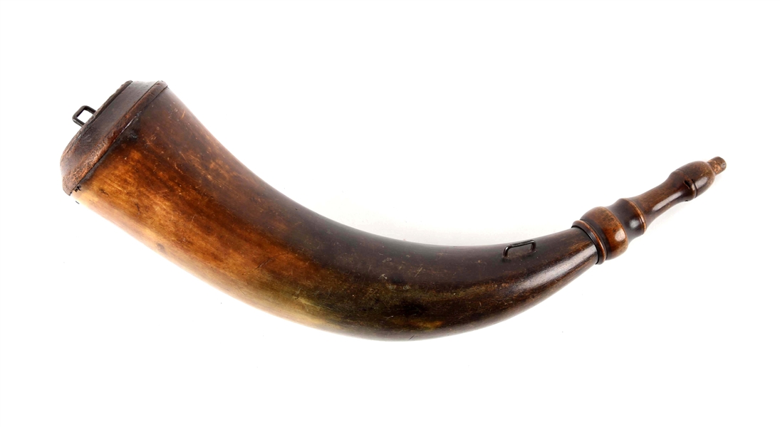 18TH CENTURY LANCASTER SCREW TIP POWDER HORN.