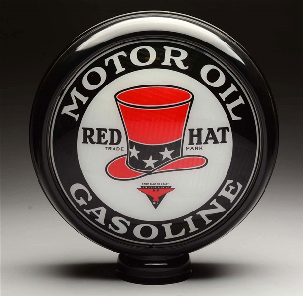 RED HAT MOTOR OIL GASOLINE 15" GLOBE LENSES.