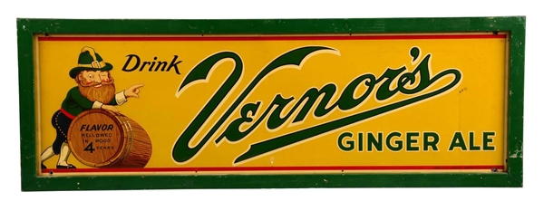 VERNORS GINGER ALE EMBOSSED TIN ADVERTISING SIGN. 