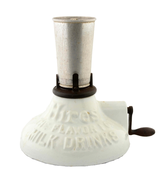 EARLY HIRES MALTED MILK PORCELAIN MIXER.