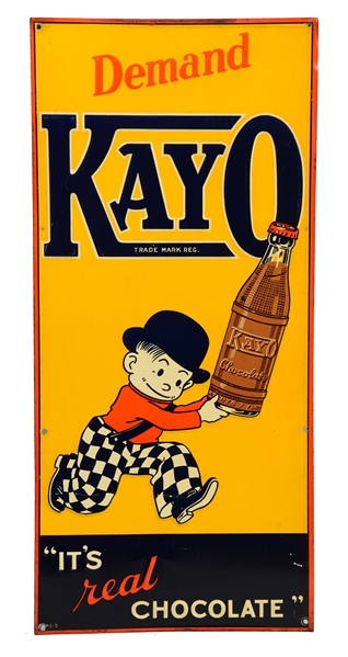 KAYO CHOCOLATE EMBOSSED TIN SIGN. 
