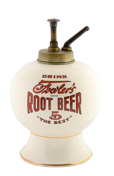FOWLERS ROOT BEER SYRUP DISPENSER. 