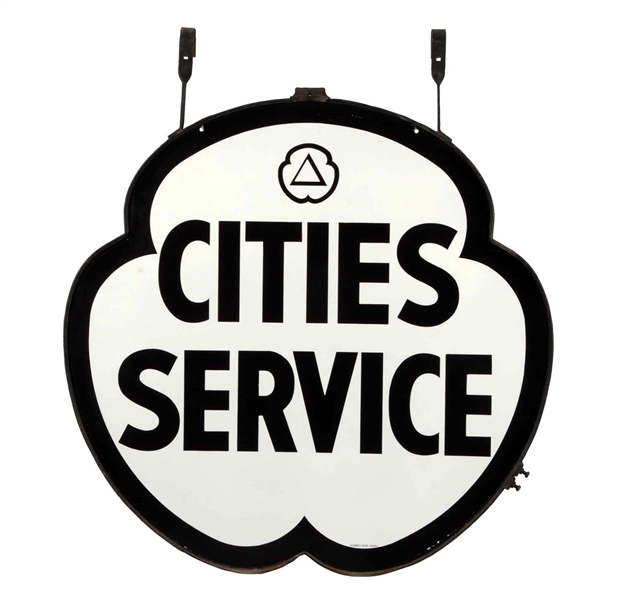 CITIES SERVICE CLOVER PORCELAIN SIGN.