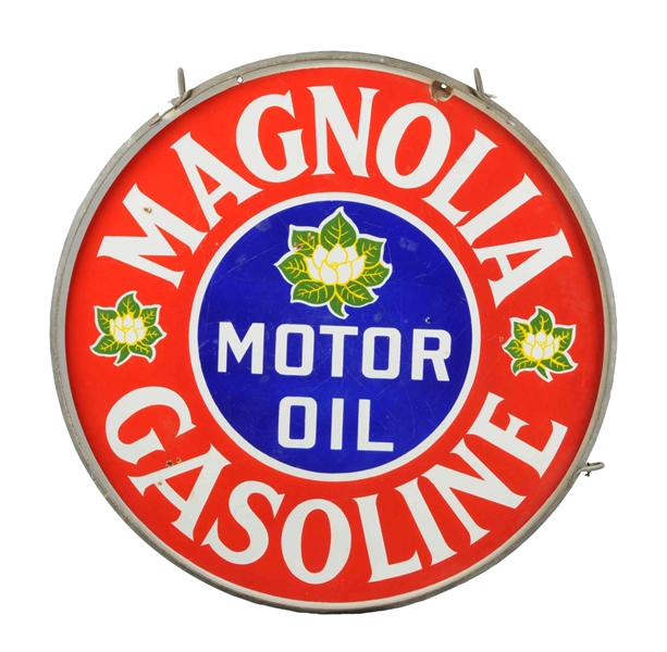 MAGNOLIA MOTOR OIL & GASOLINE SIGN. 