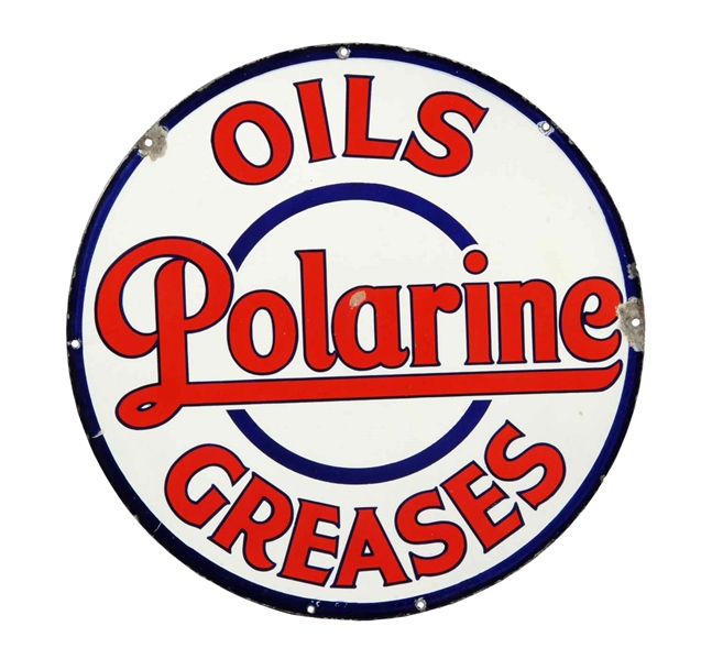 POLARINE OILS & GREASES PORCELAIN SIGN. 