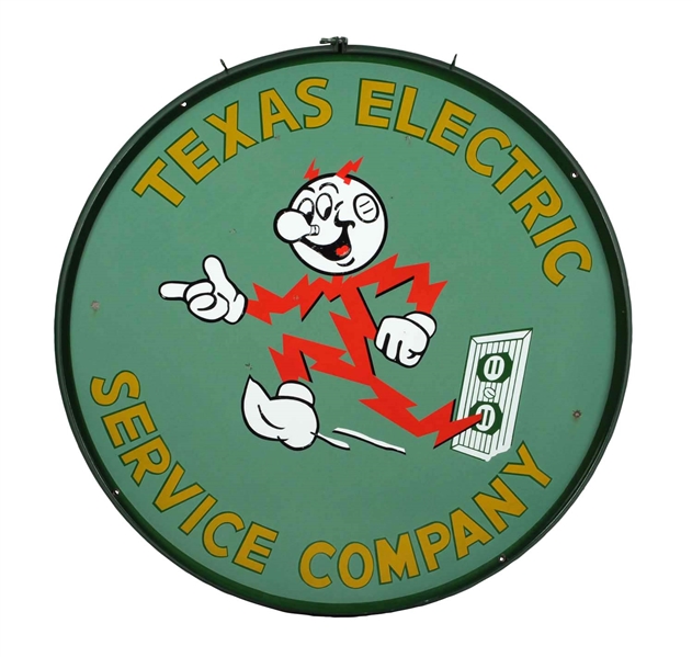 TEXAS ELECTRIC READY KILOWATT PORCELAIN SERVICE SIGN
