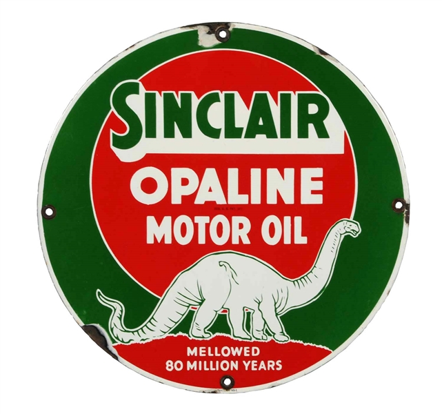SINCLAIR OPALINE MOTOR OIL PORCELAIN SIGN.