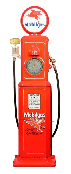 MILWAUKEE MODEL #781A CLOCKFACE GAS PUMP - RESTORED.