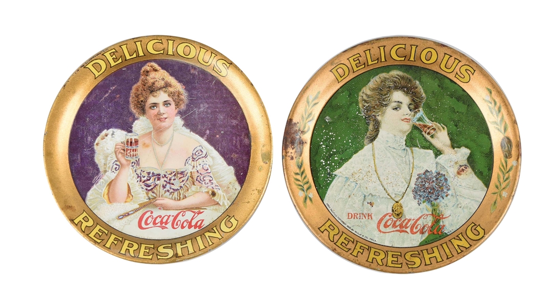 1903 & 1905 COCA - COLA TIN TIP TRAYS. 