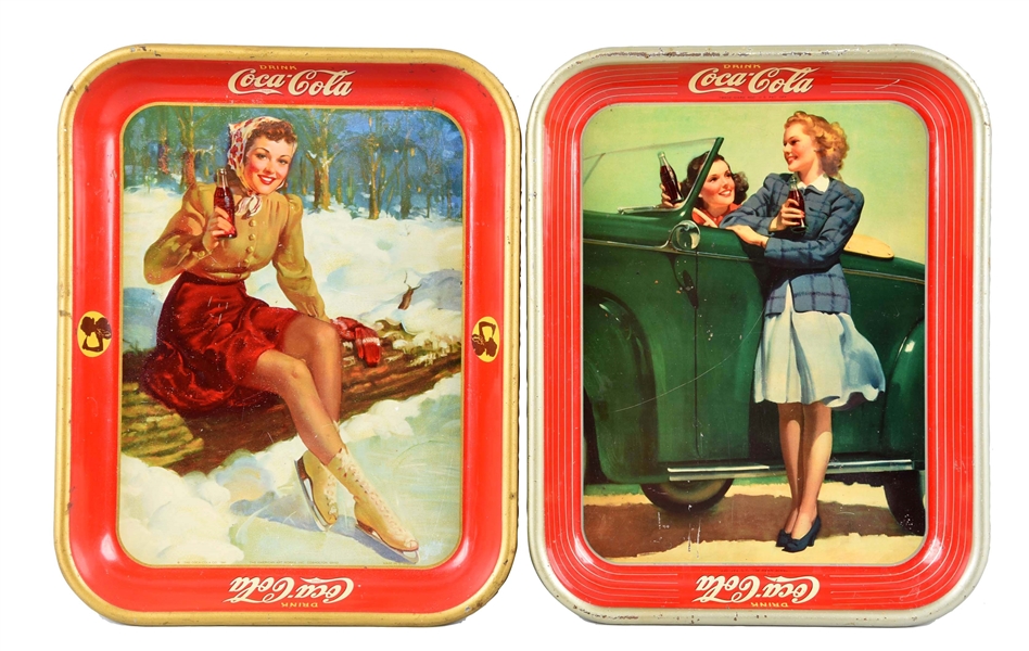 1941 & 1942 COCA - COLA TIN TRAYS. 