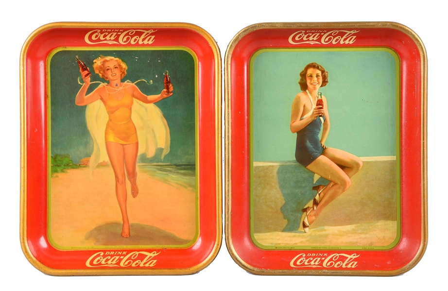 1933 & 1937 COCA - COLA TIN TRAYS. 