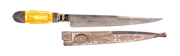 IVORY HANDLED DIRK KNIFE ATTRIBUTED TO SAMUEL BELL, KNOXVILLE. 