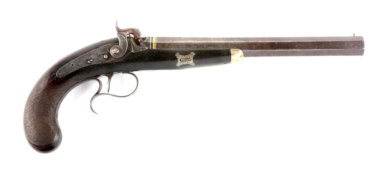 (A) AMERICAN DUELING PISTOL BY SEARLES & FITZPATRICK. 