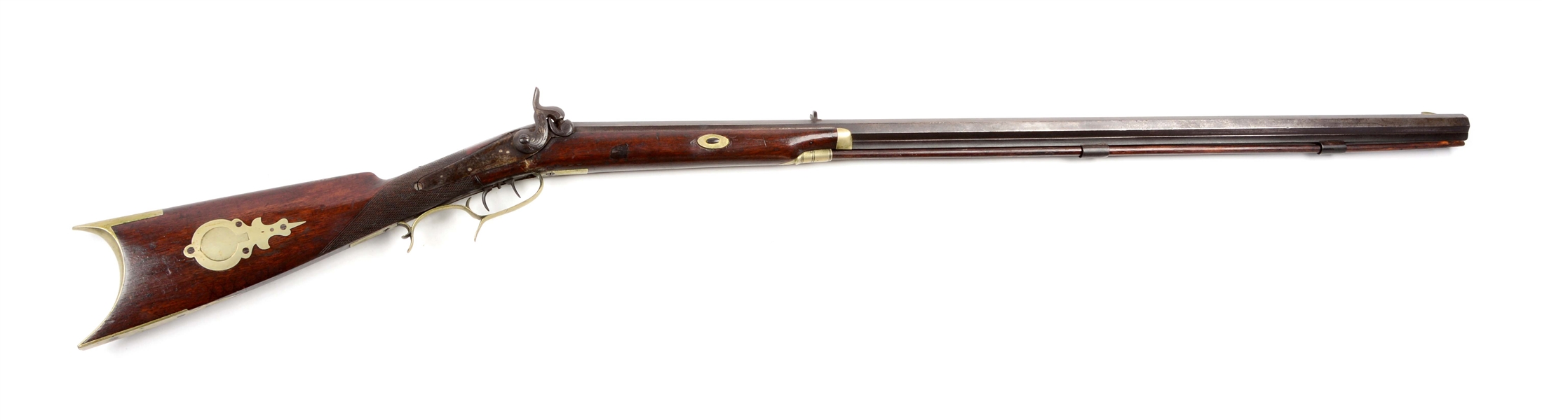 (A) SOUTHERN HALFSTOCK PERCUSSION RIFLE BY KITTREDGE & FOLSOM OF NEW ORLEANS.