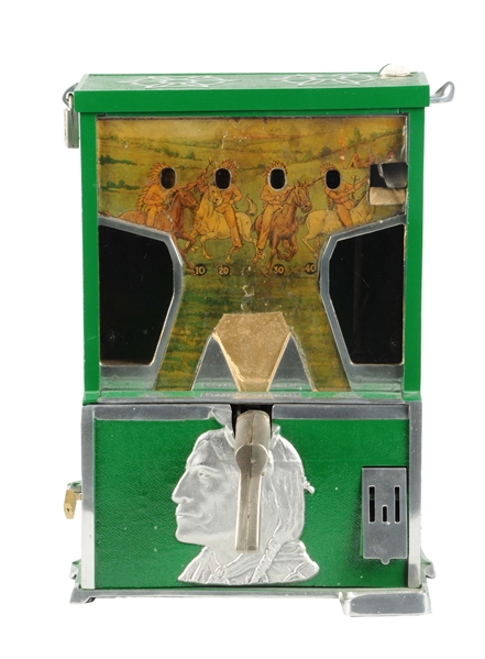 RARE 1¢ CALVERT INDIAN SHOOTER COUNTERTOP ARCADE MACHINE. 