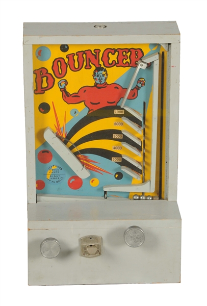 1¢ MIKE MUNVES CO. BOUNCER FLIP BALL COUNTERTOP ARCADE MACHINE.