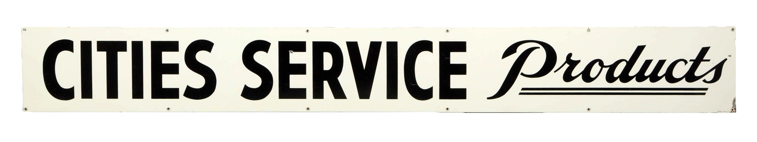 CITIES SERVICE PRODUCTS PORCELAIN SIGN.