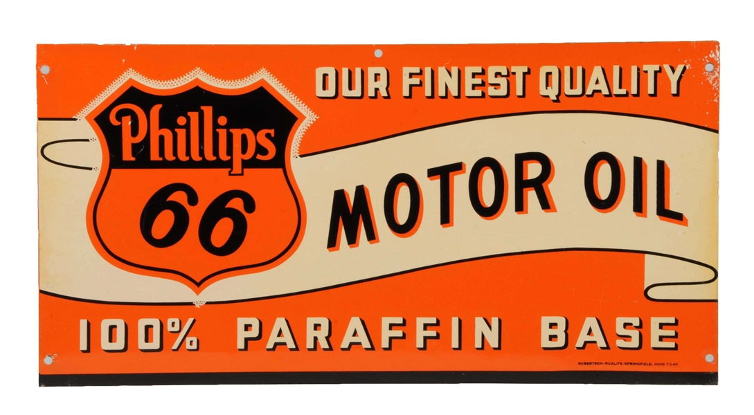 PHILLIPS 66 MOTOR OIL METAL SIGN.