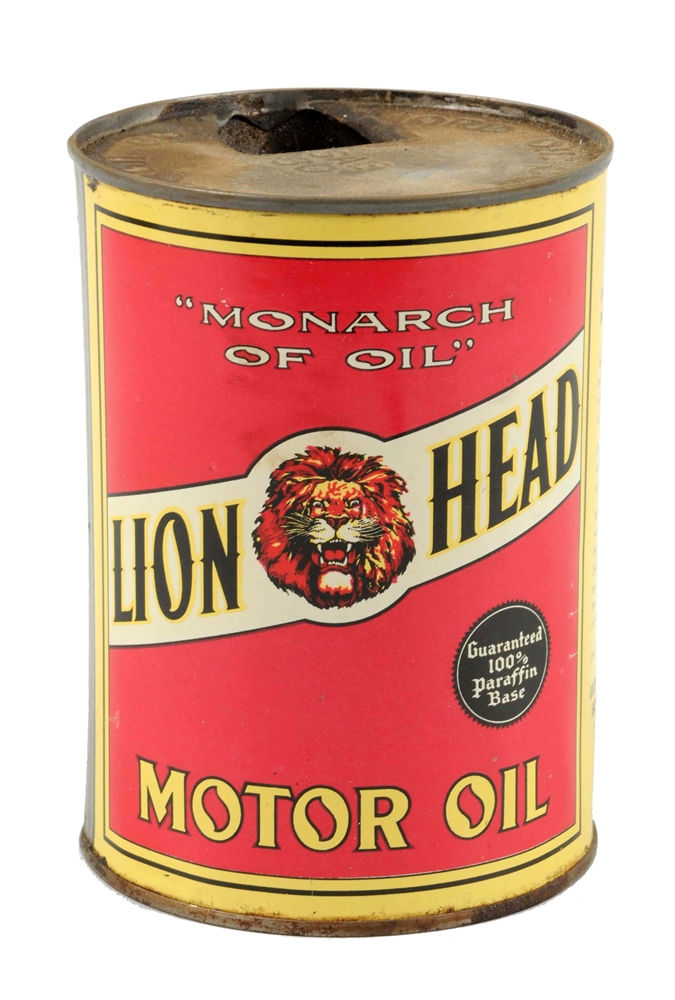GILMORE LION HEAD MOTOR OIL QUART CAN.