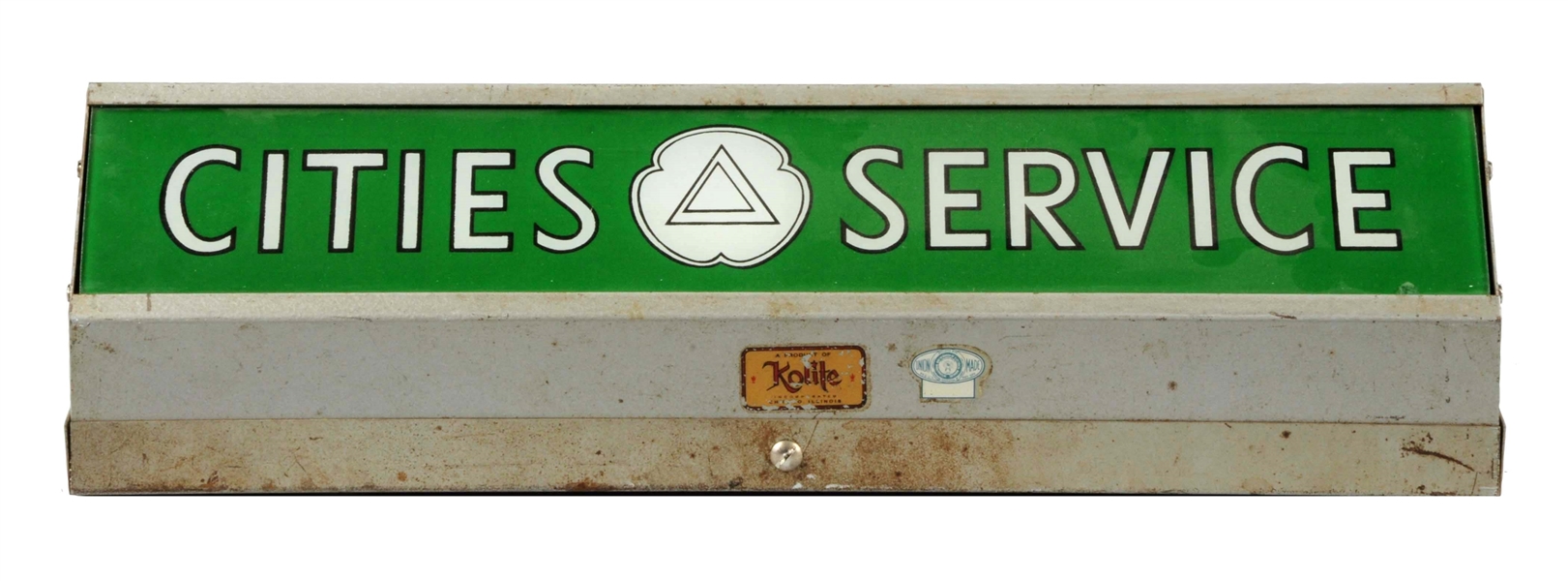 SMALL LIGHTED CITIES SERVICE SIGN.
