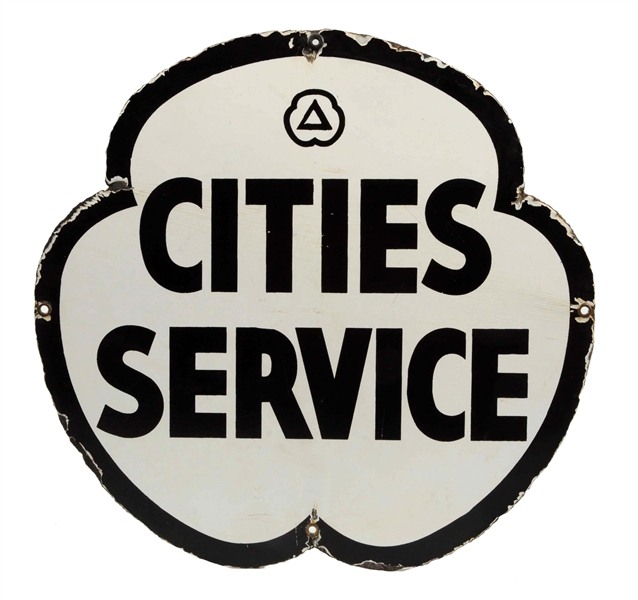CITIES SERVICE W/ LOGO PORCELAIN SIGN.