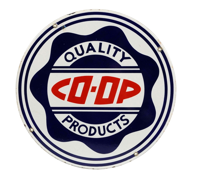 CO-OP QUALITY PRODUCTS PORCELAIN SIGN.