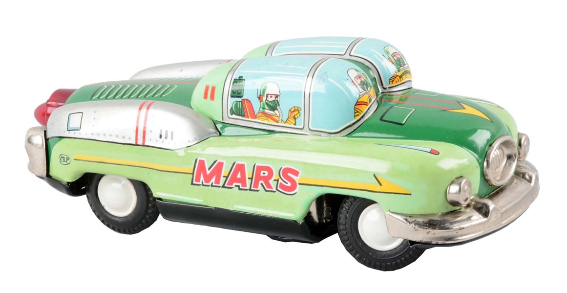 JAPANESE TIN LITHO BATTERY OPERATED MARS EXELO SPACE CAR. 