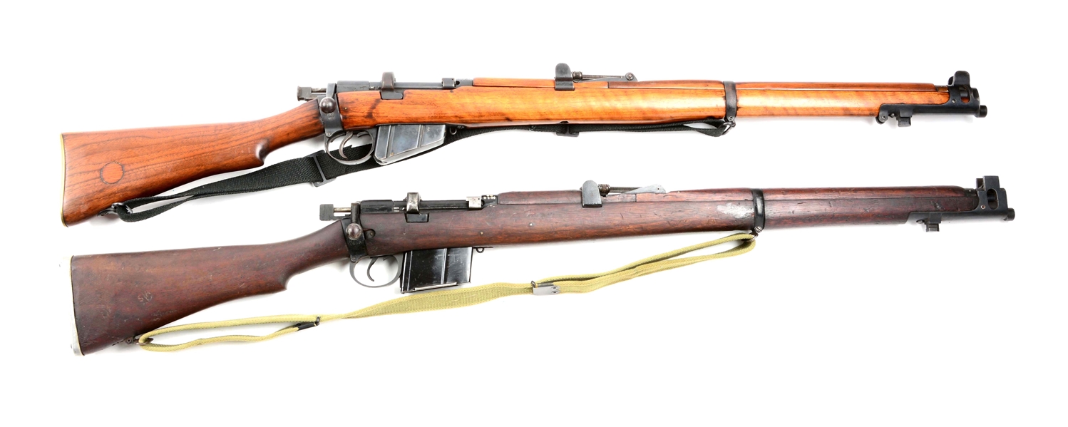 (C) LOT OF 2: BRITISH ENFIELD BOLT ACTION RIFLES.