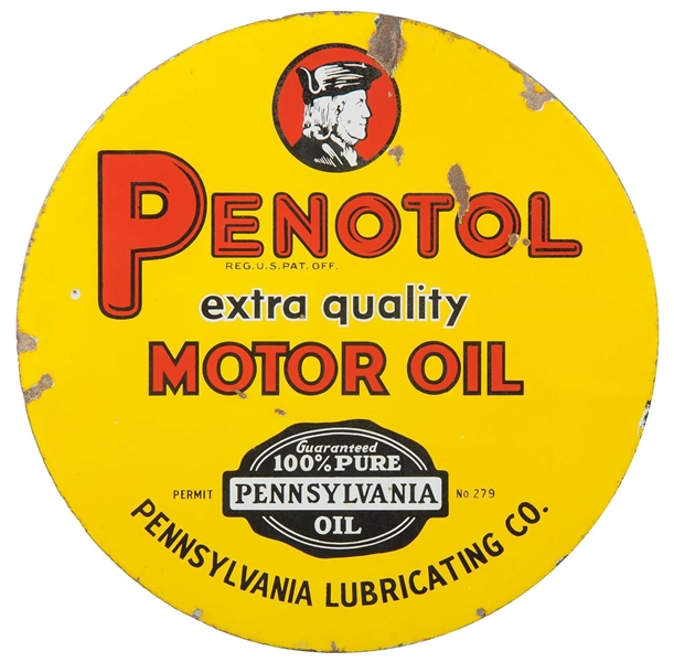 PENOTOL MOTOR OIL WITH LOGO PORCELAIN SIGN.                