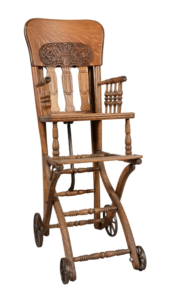 OAK HIGH CHAIR.