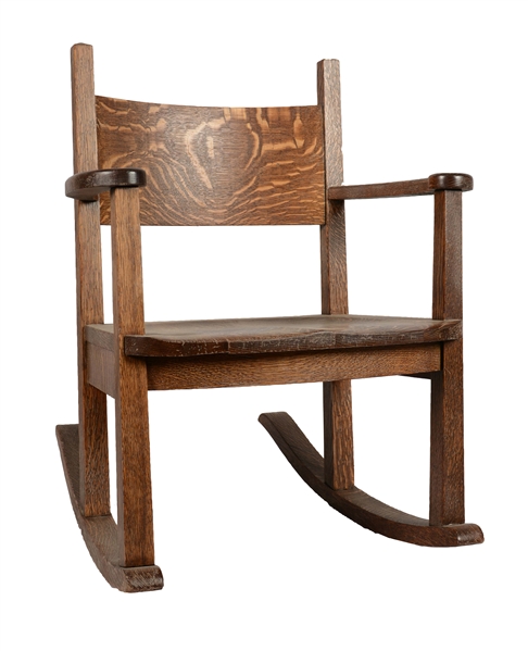 OAK ROCKING CHAIR.