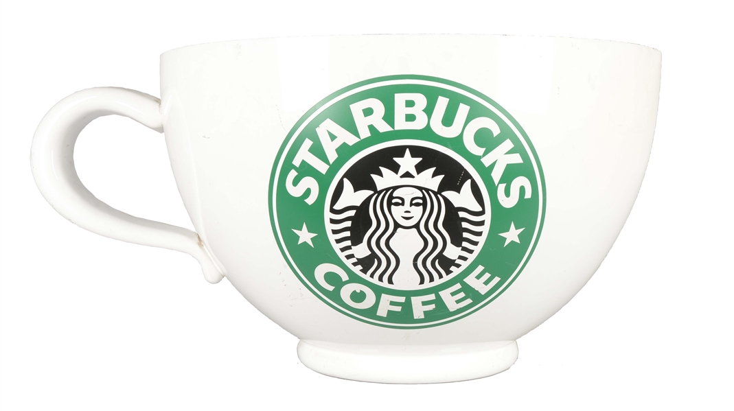 LARGE FIGURAL STARBUCKS CUP. 