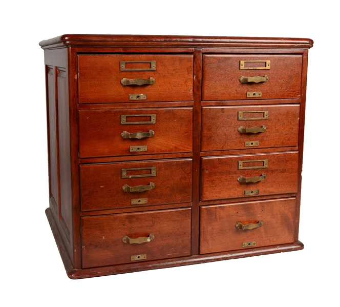 ANTIQUE WOOD FILING CABINET.