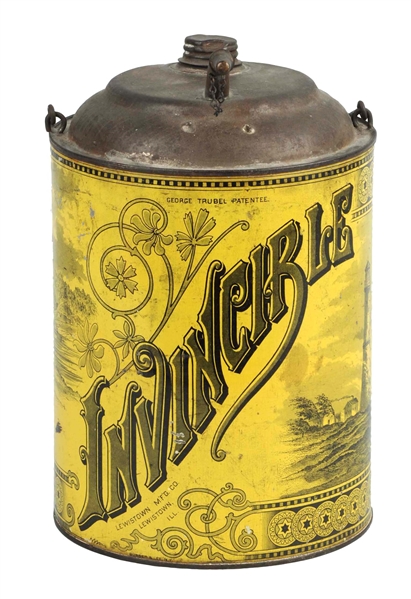 INVINCIBLE BAIL HANDLED OIL TIN WITH SPOUT.       