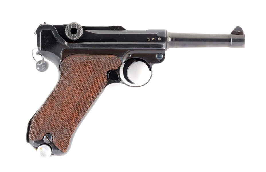 (C) S/42 DATED CHAMBER (1937) LUGER SEMI-AUTOMATIC PISTOL.