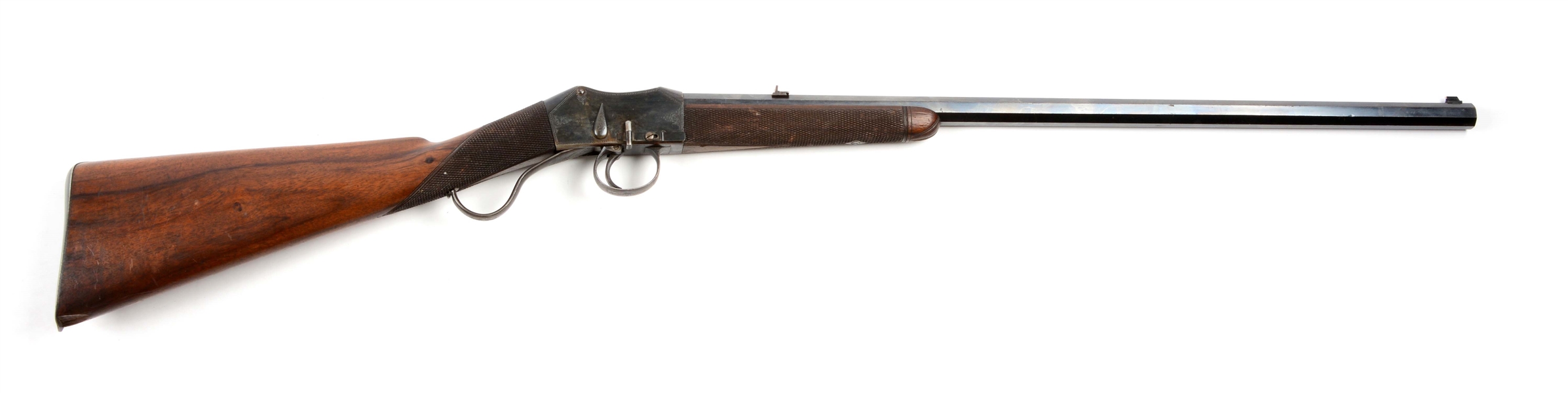 (A) WILLIAM PAPE MARTINI ACTION SINGLE SHOT SPORTING RIFLE. 