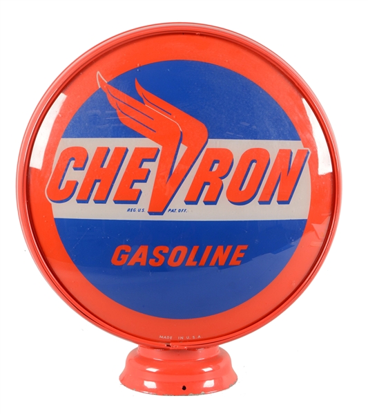 CHEVRON GASOLINE 15" GLOBE LENSES.