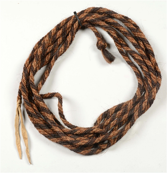 VINTAGE BRAIDED AND TWISTED HORSEHAIR MECATE.