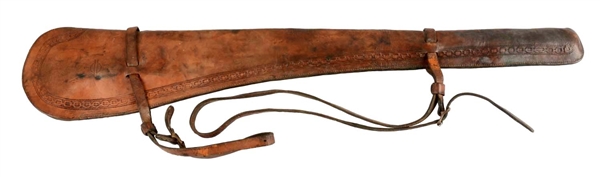 LEATHER MARKED RIFLE SCABBARD.