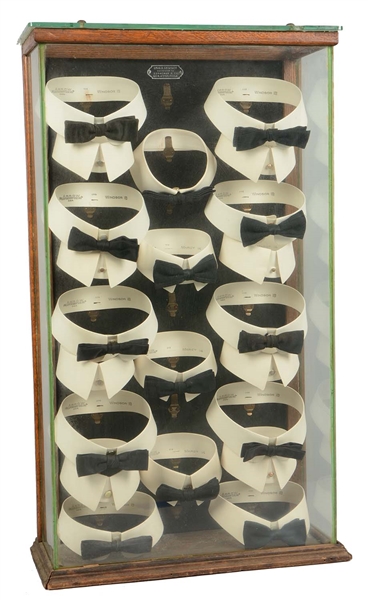 BORNEMAN & CO. BOW TIE COLLARS DISPLAY SHOWCASE.