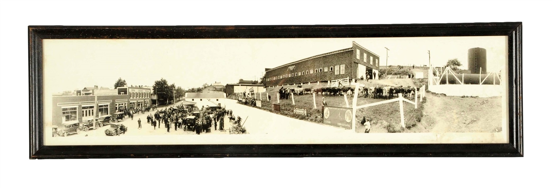 1920S PANARAMIC PHOTOGRAPHIC OF AUCTION SCENE W/ FORD DEALER.